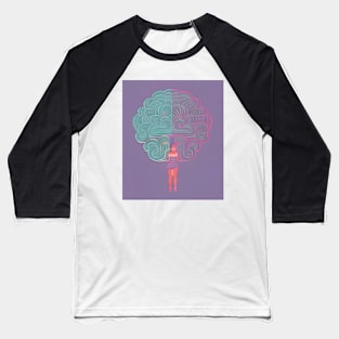 Girl holding an abstract brain Baseball T-Shirt